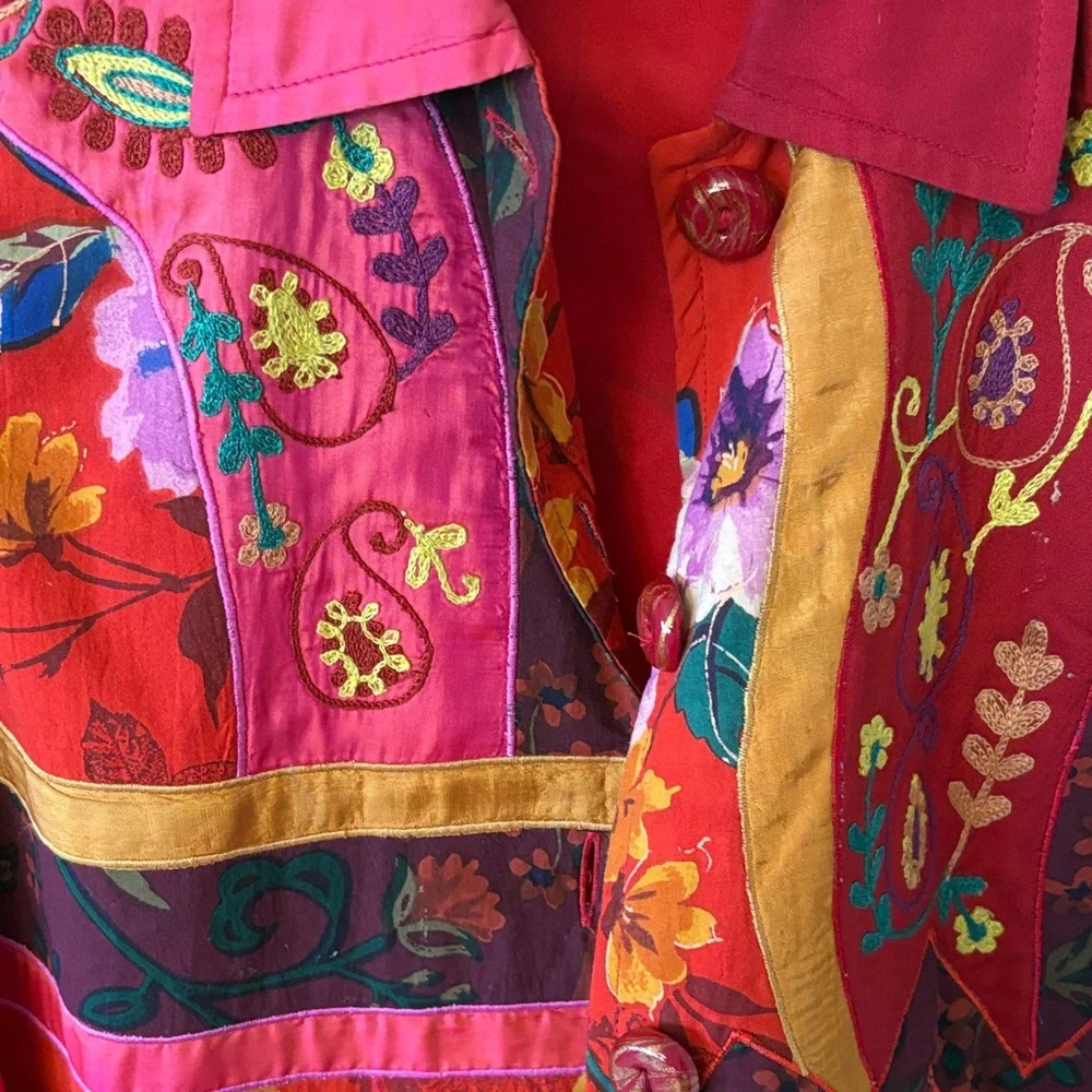 Colorful Floral Patchwork Jacket - Picture 2 of 11
